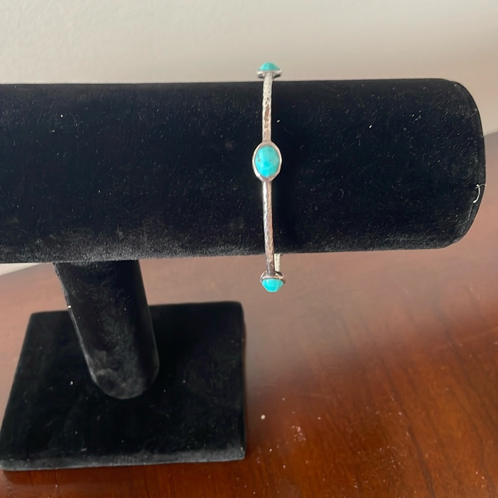 New Ippolita Rock Candy Silver Bangle with Turquoise